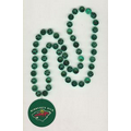 Hockey Puck Mardi Gras Beads with Round Light-Up Disk